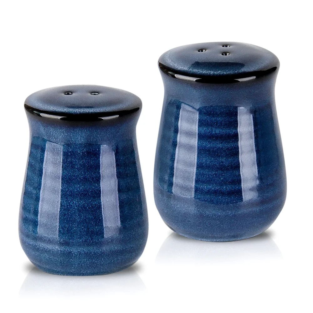 HASENSE Farmhouse Salt & Pepper Shakers (Set of 2), Blue
