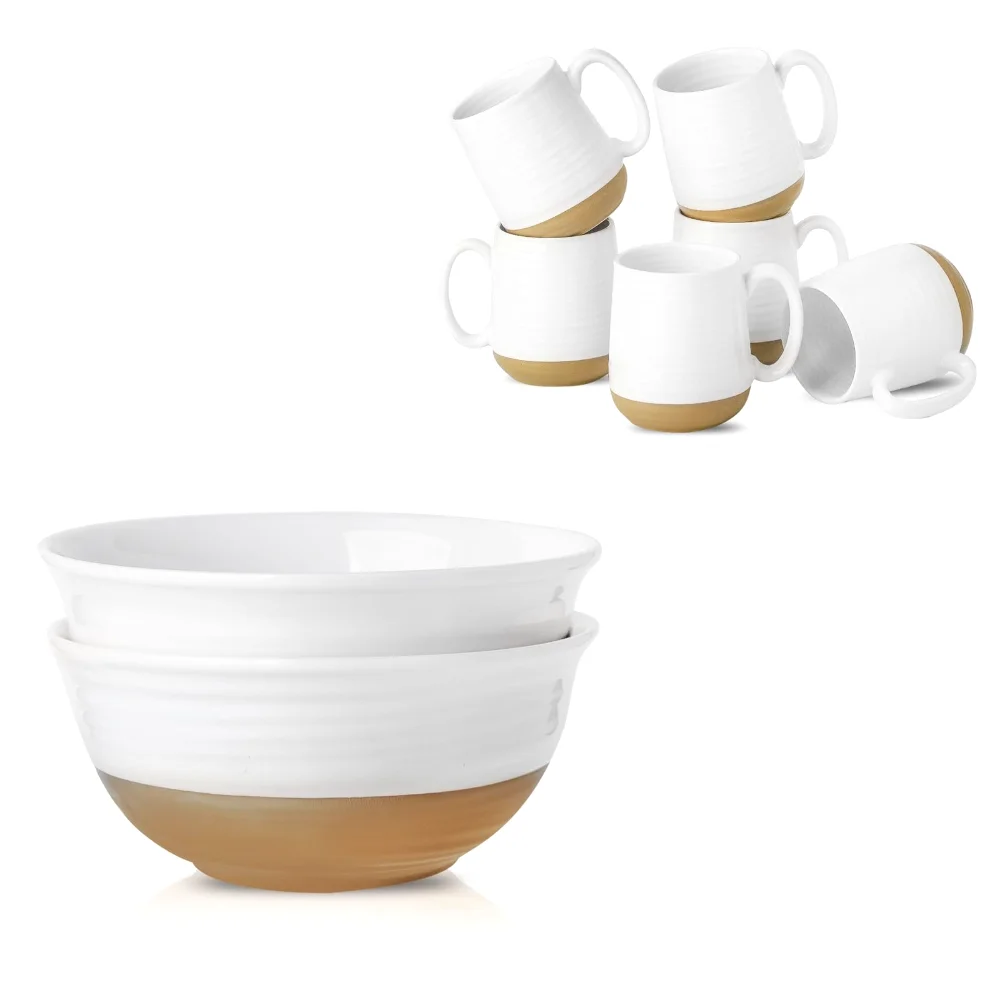 HASENSE Bowl & Mug Bundle (Set of 6), 60 oz