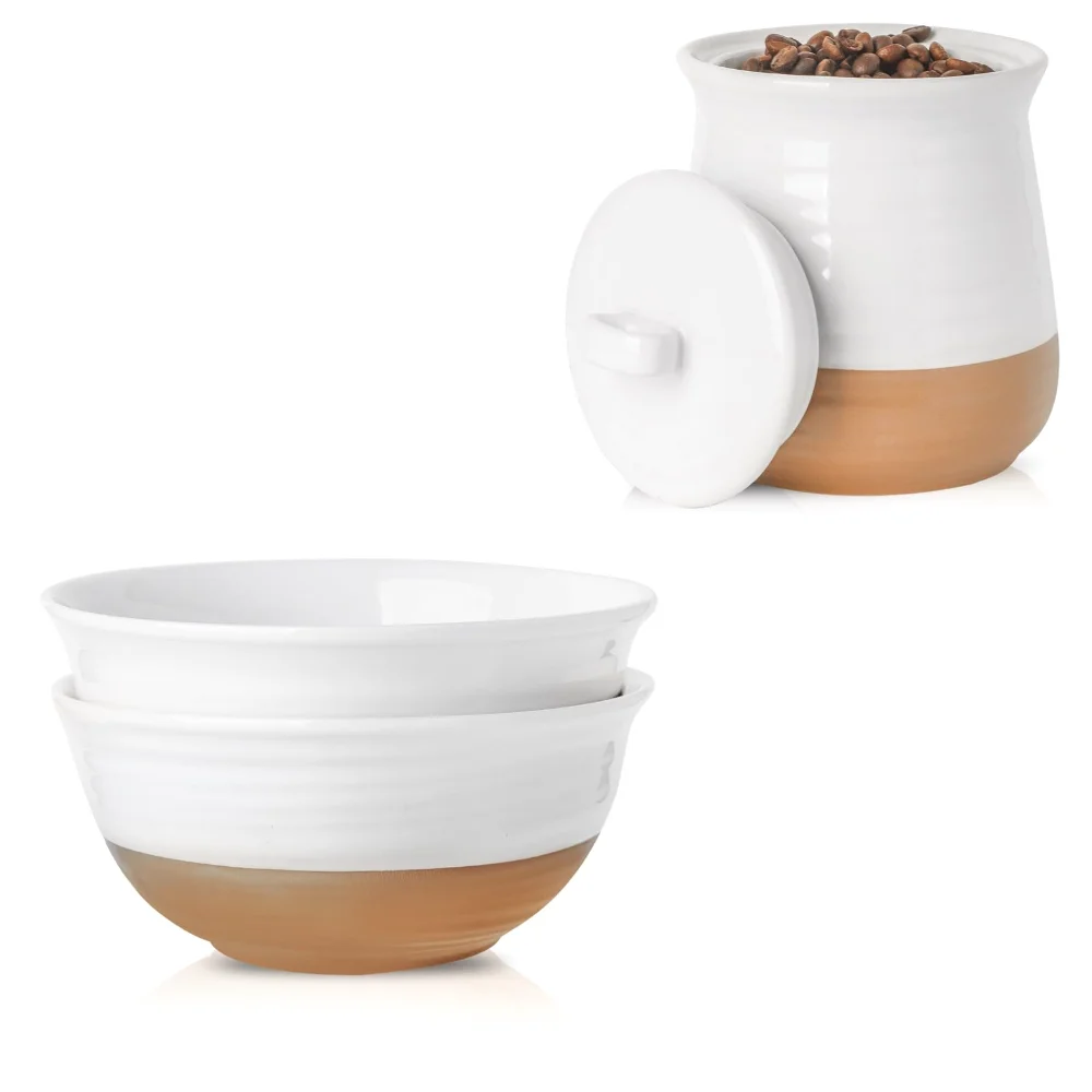 HASENSE Bowl & Storage Jar Bundle, 60 oz