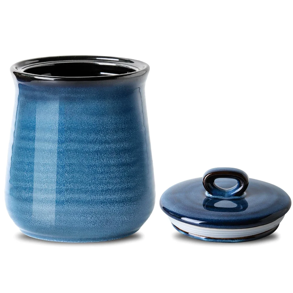 HASENSE Farmhouse Storage Jar, 80 oz, Blue