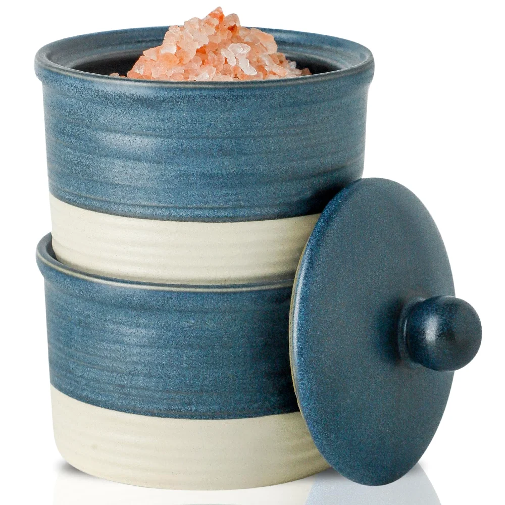 HASENSE Holiday Salt Cellar (Set of 2), 9 oz, Deep Blue