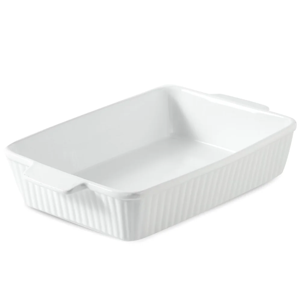 HASENSE Casserole Dish, 13 in, White