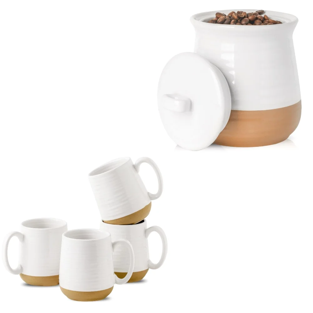 HASENSE Mug & Storage Jar Bundle, White