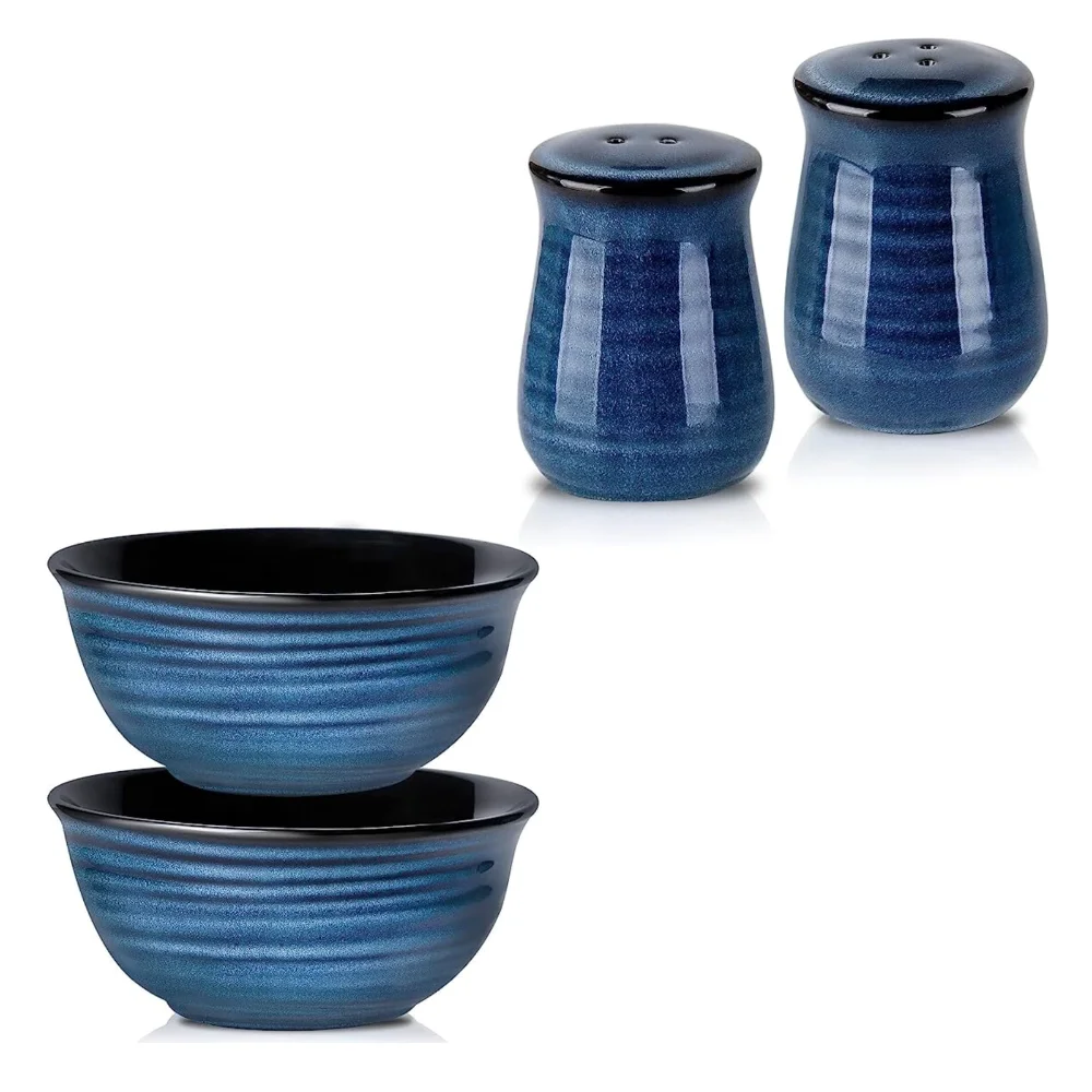 HASENSE Bowl & Salt Cellar Bundle (Set of 2), 65 oz, Blue