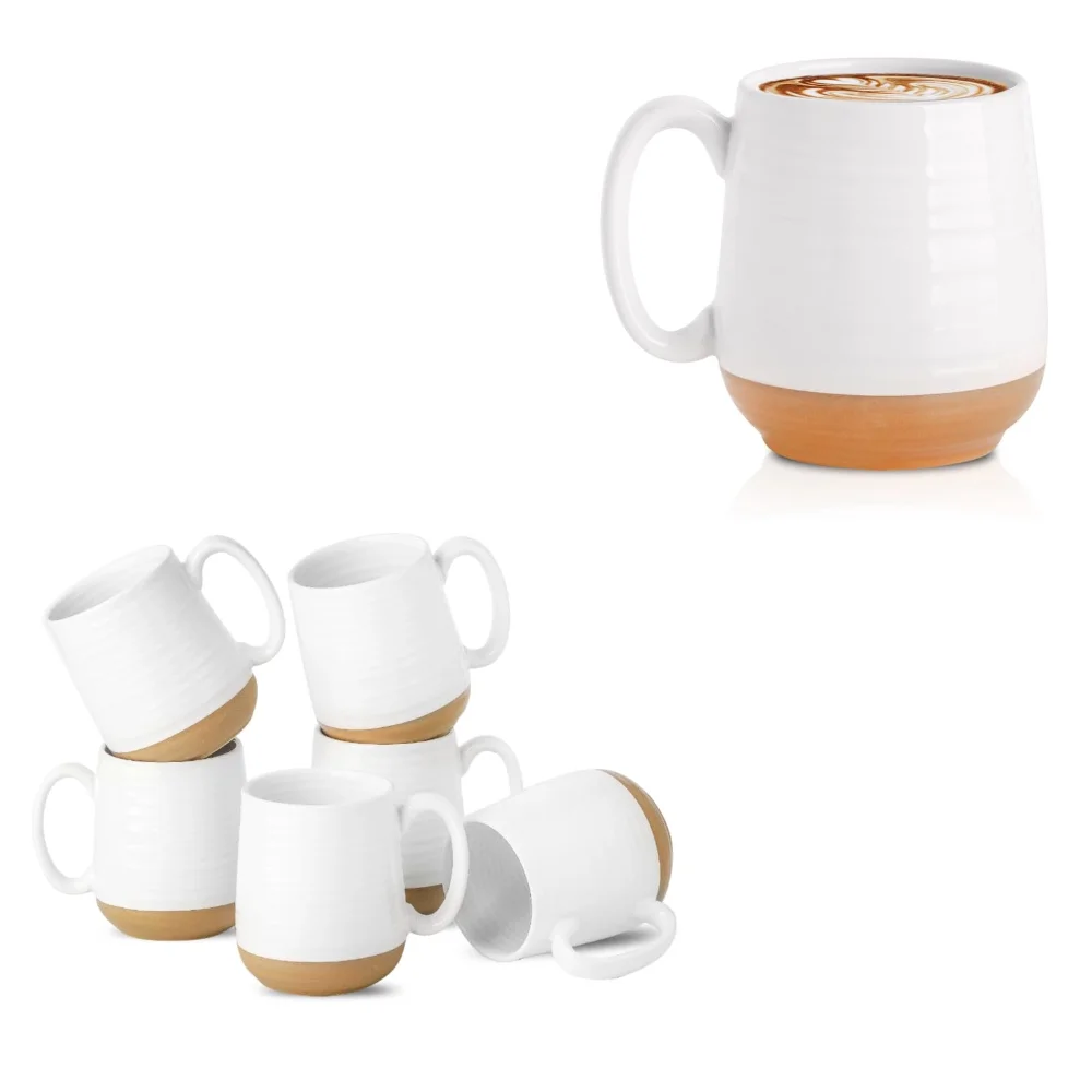 HASENSE Coffee Mugs, 15 oz, White