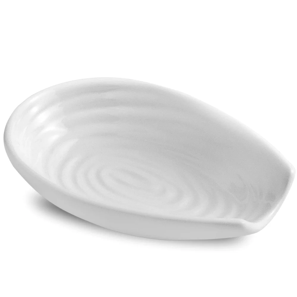 HASENSE Farmhouse Spoon Rest, 5.7 in, White