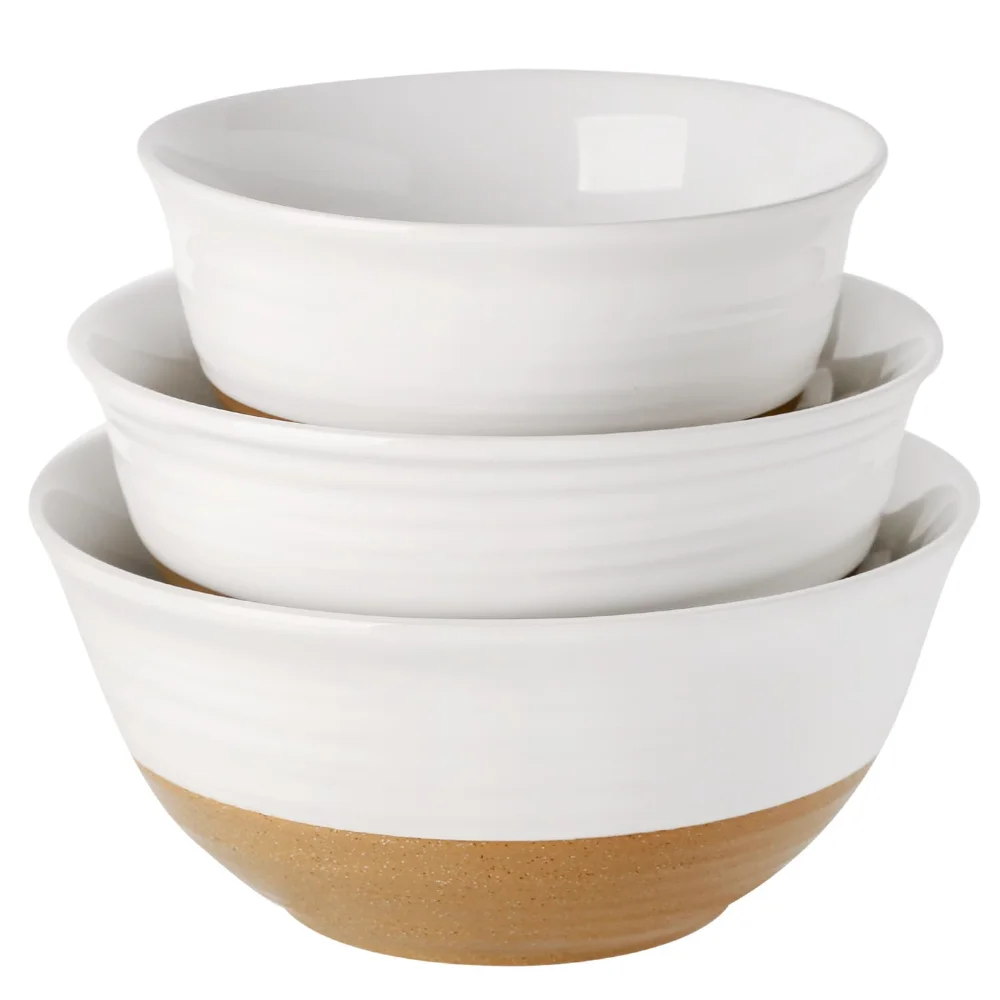 HASENSE Mixing Bowls (Set of 3), 1 qt, White