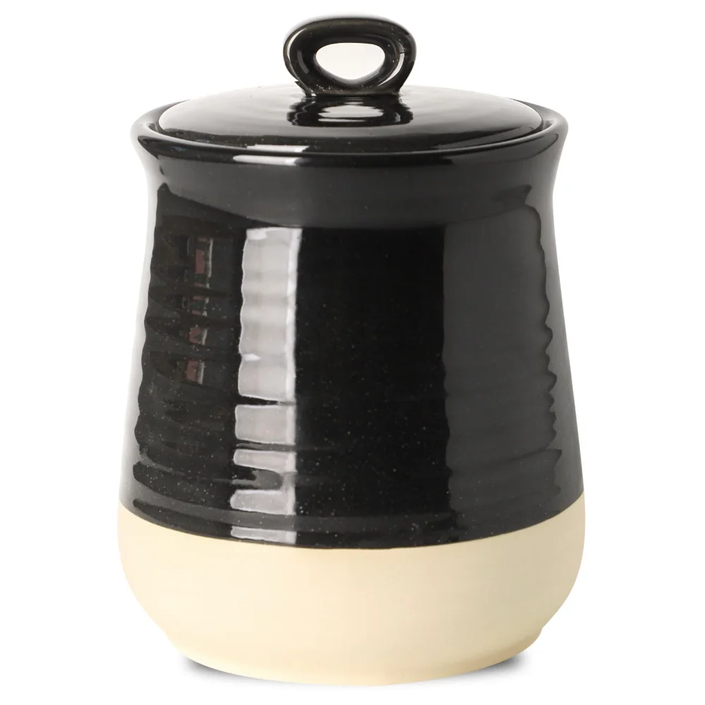 HASENSE Farmhouse Kitchen Canister, 75 oz, Black