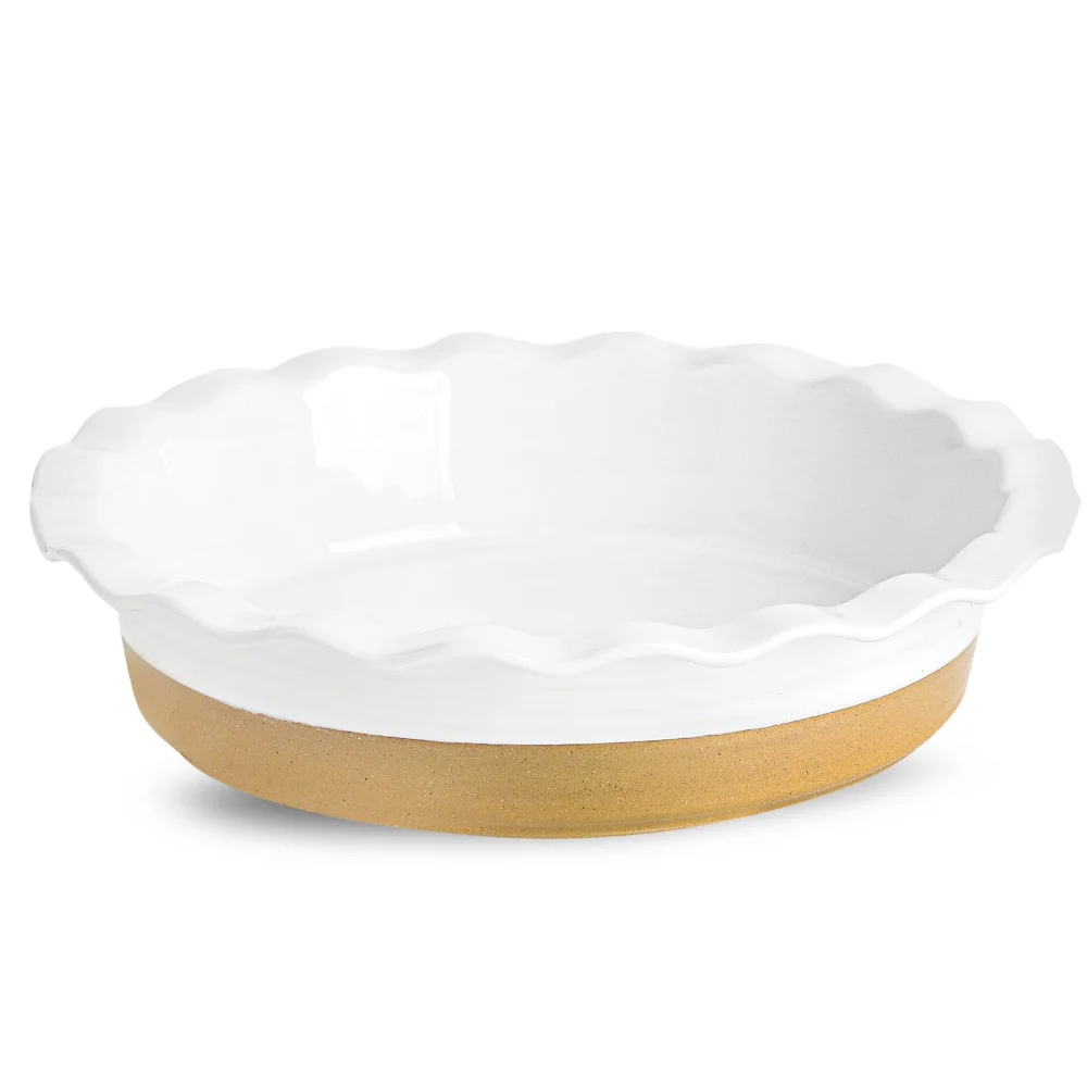 HASENSE Farmhouse Pie Pan, 9 in, White