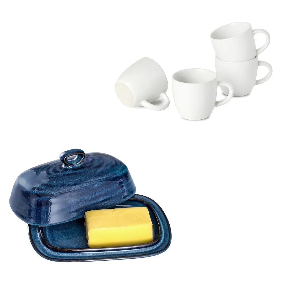 HASENSE Espresso Cup & Mug Bundle, 3 oz, White