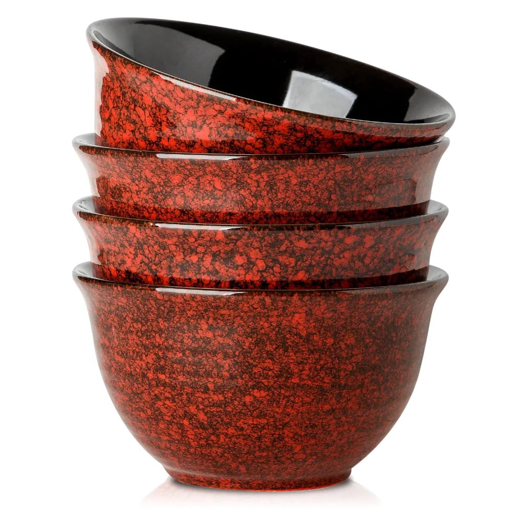 HASENSE Holiday Soup Bowls (Set of 4), 40 oz, Red
