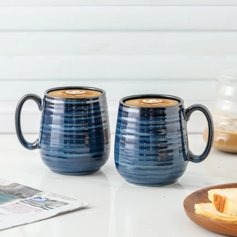 HASENSE Mug & Sugar Set Bundle (Set of 2), 20 oz, Blue