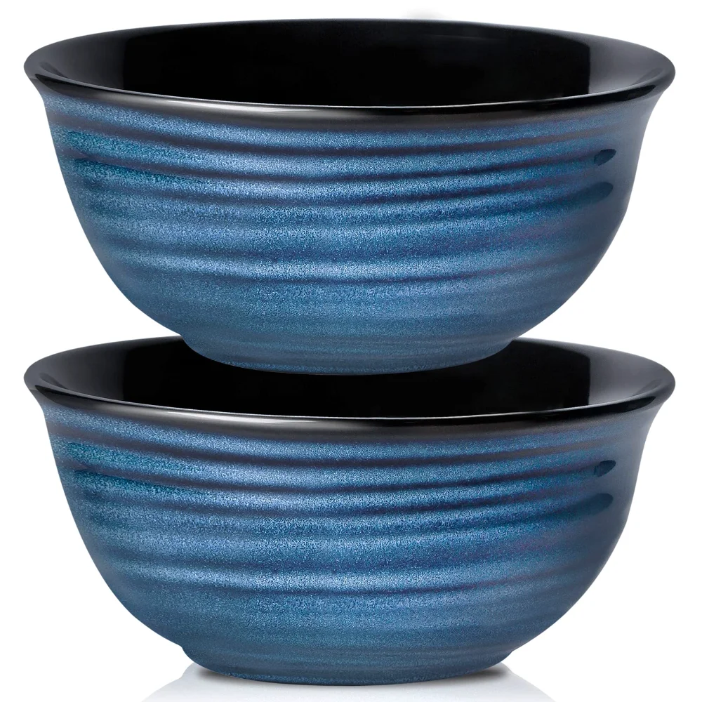 HASENSE Serving Bowls (Set of 2), 60 oz, Blue