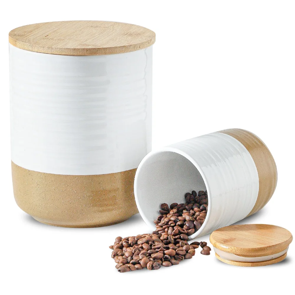 HASENSE Kitchen Canister, 80 oz, White