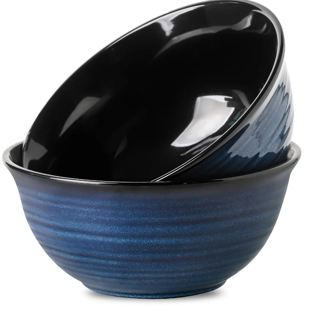 HASENSE Serving Bowls (Set of 2), 84 oz, Navy Blue