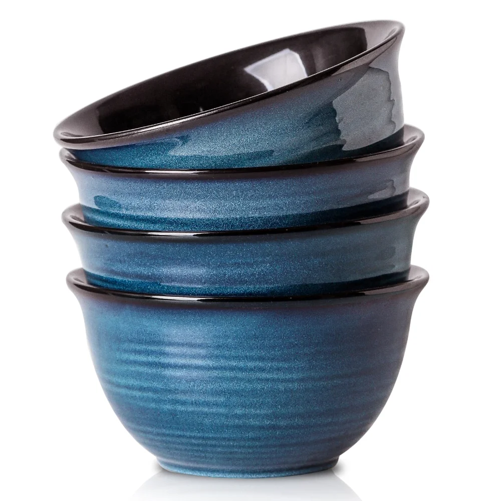 HASENSE Soup Bowls (Set of 4), 40 oz, Navy Blue