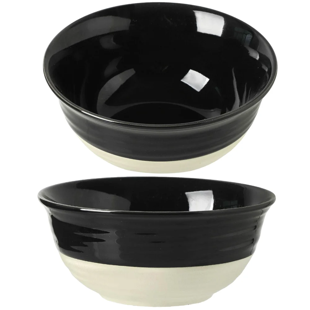 HASENSE Farmhouse Serving Bowls (Set of 2), 60 oz, Black