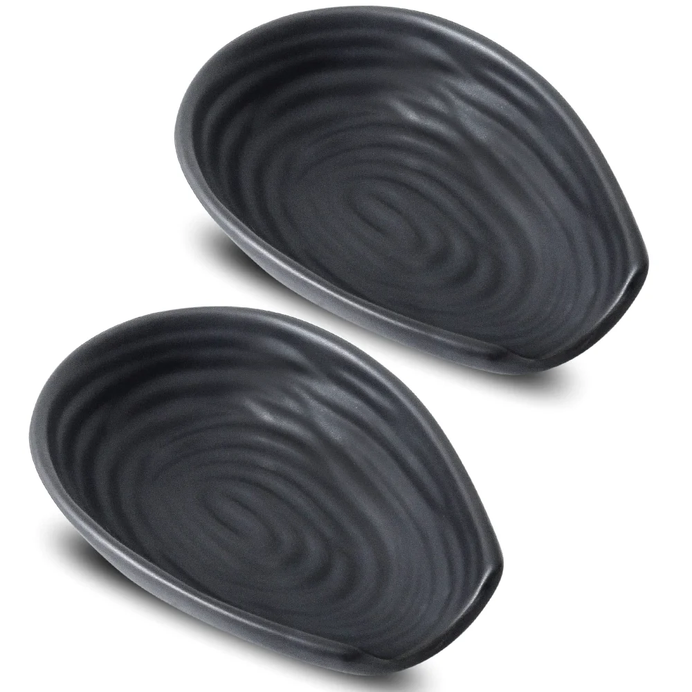 HASENSE Matte Spoon Rest (Set of 2), Matte Black