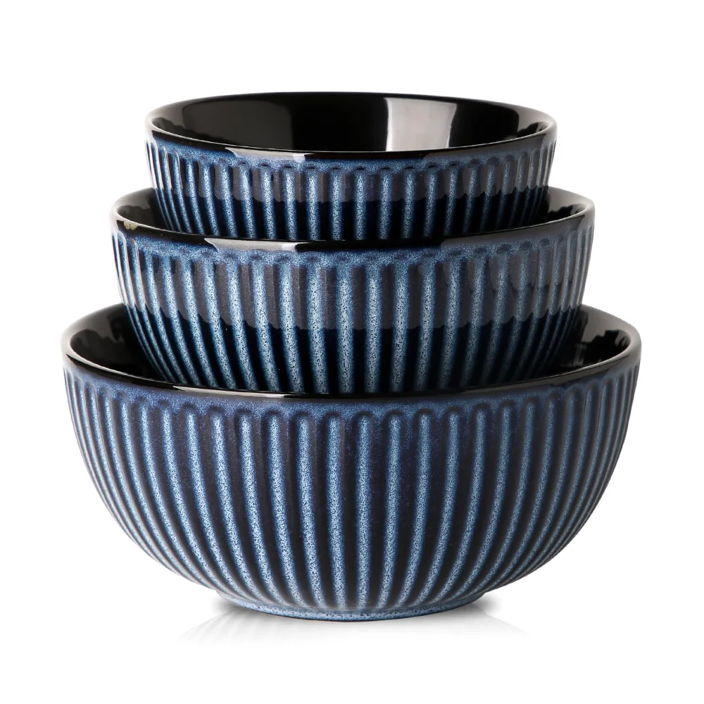 HASENSE Ribbed Mixing Bowls, 0.5 qt, Blue