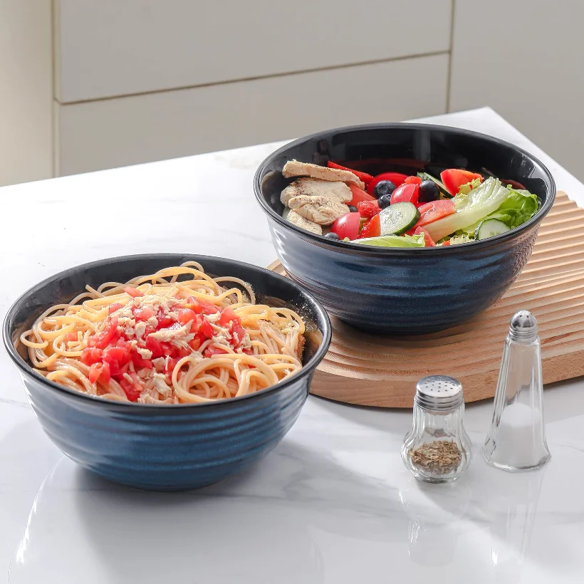 HASENSE Soup Bowls (Set of 2), 60 oz, Blue