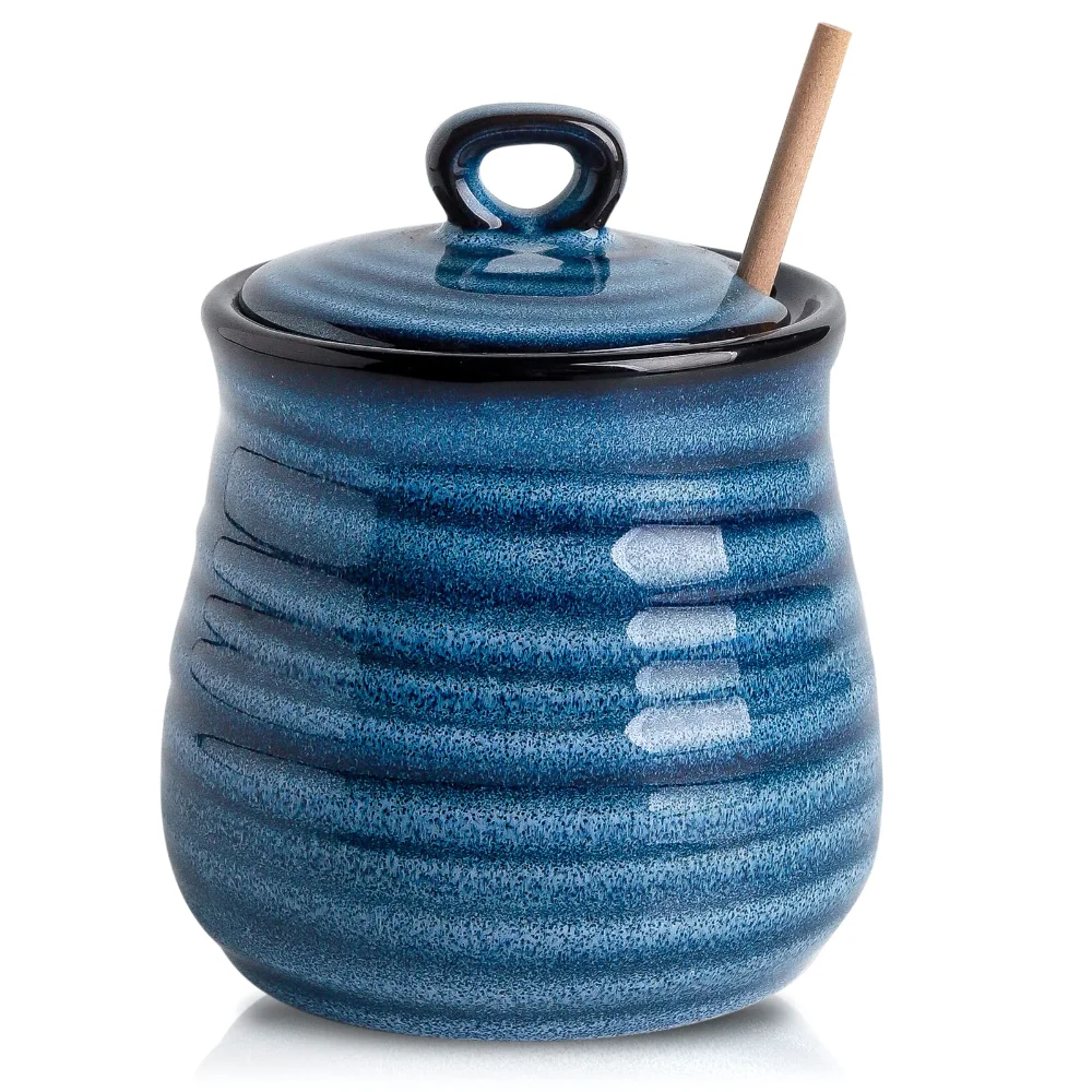 HASENSE Holiday Honey Pot, 12 oz, Blue