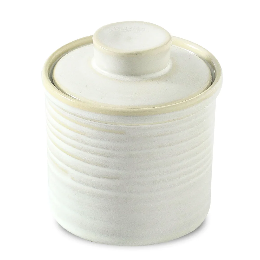 HASENSE Clay-Infused Butter Dish, White