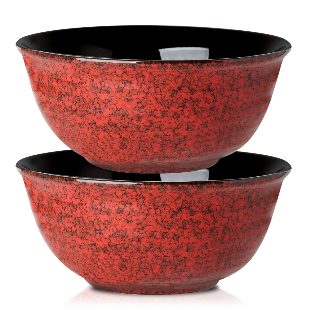 HASENSE Salad Bowls (Set of 2), 60 oz, Red