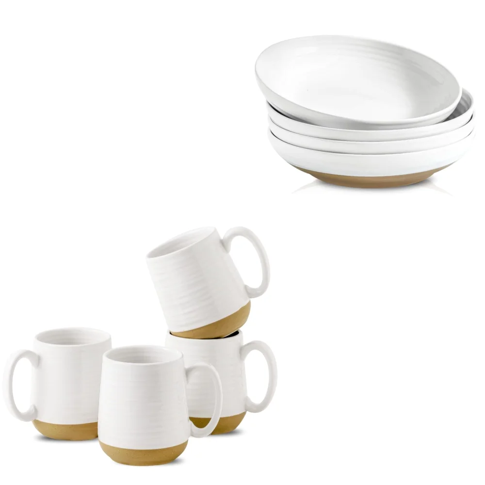HASENSE Mug & Bowl Bundle, White