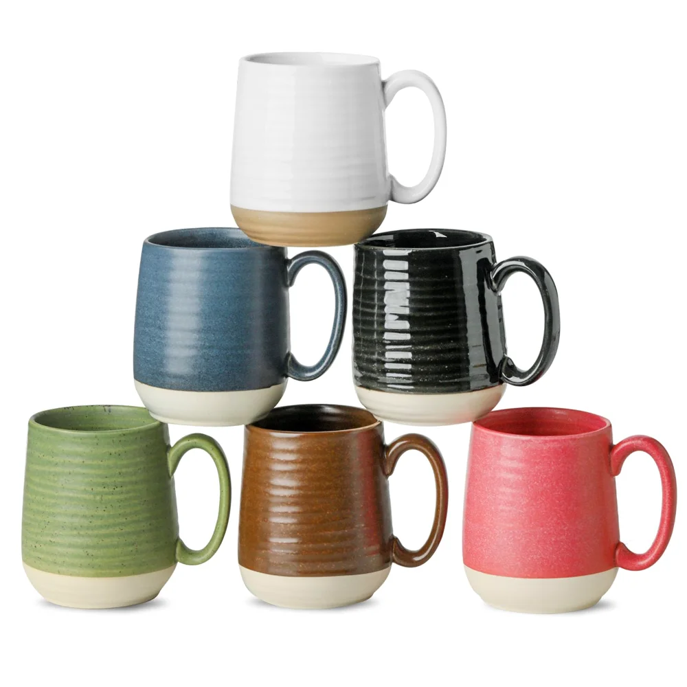 HASENSE Coffee Mugs (Set of 6), 15 oz