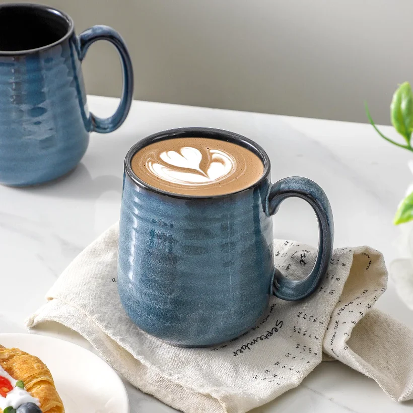 HASENSE Mug & Bowl Bundle (Set of 4), 12 oz, Blue