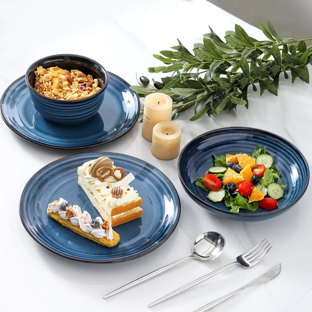 HASENSE Bowl & Plate Bundle (Set of 4), 8.7 in