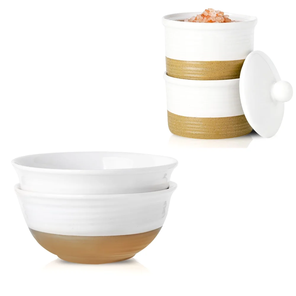 HASENSE Stackable Bowl & Salt Cellar Bundle, 60 oz